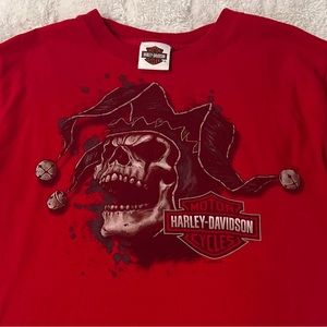 Harley Davidson Skull Jester Men’s Red Shirt